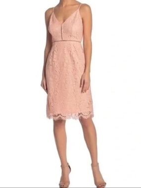ASTR the Label Blush Lace Slip Dress - Size XS